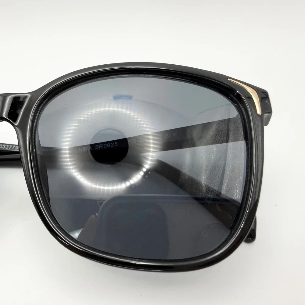 Foster Grant Black Square Sunglasses Gold Accents FG 26 512 BLK Women Oversized